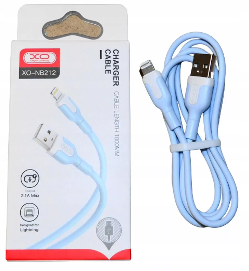 Кабель XO NB212 USB-A - Lightning 10.5w 1м cable Blue - фото 3