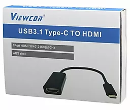 Видео переходник (адаптер) Viewcon USB 3.1 Type-C - HDMI v2.0 UHD 60hz 0.1m black (TE385) - миниатюра 3
