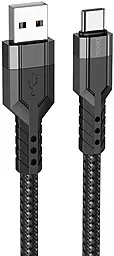 Кабель Hoco U110 USB-A - Type-C 12w 2.4a 1.2м cable Black