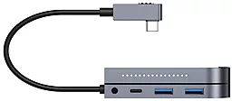 USB Type-C хаб Baseus Bend Angle No.7 Multifunctional USB-C -> 2xUSB 3.0, 1xUSB Type-C, 1xHDMI, 1xAUX3.5, 1xSD Space Gray (CAHUB-CWJ0G) - миниатюра 3