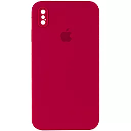 {"ru": "Чехол", "uk": "Чохол"} Silicone Case Full Camera Square для Apple iPhone XS Max  Rose Red