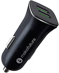 Автомобильное зарядное устройство MAKE 2.4a 2xUSB-A ports сar charger black (MCC-21BK) - фото Автомобильное зарядное устройство MAKE 2.4a 2xUSB-A ports сar charger black (MCC-21BK)