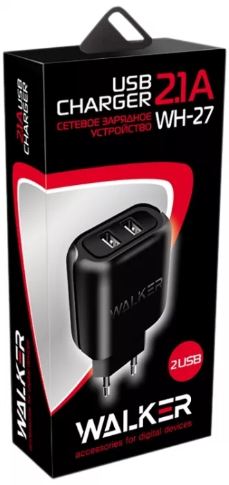 Сетевое зарядное устройство Walker WH-27 2.1a 2xUSB-A ports charger white - фото 2
