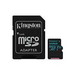 Карта пам'яті Kingston microSDXC 128GB Canvas Go Class 10 UHS-I U3 V30 + SD-адаптер (SDCG2/128GB) - фото Карта пам'яті Kingston microSDXC 128GB Canvas Go Class 10 UHS-I U3 V30 + SD-адаптер (SDCG2/128GB)