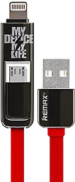 Кабель USB Remax Transformer Kingkong 2-in-1 USB Lightning/micro USB Cable Red