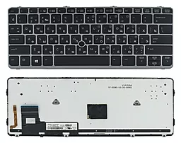 Клавіатура для ноутбуку HP Elitebook 720 G1 720 G2 725 G2 820 G1 820 G2 підсвітка Fingerpoint V141926GS1 чорна / срібляста