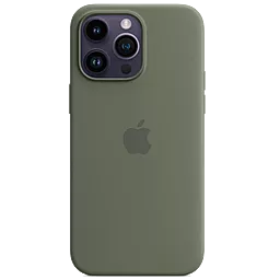 Чохол Apple Silicone Case Full with MagSafe and SplashScreen для Apple iPhone 14 Pro Max Olive