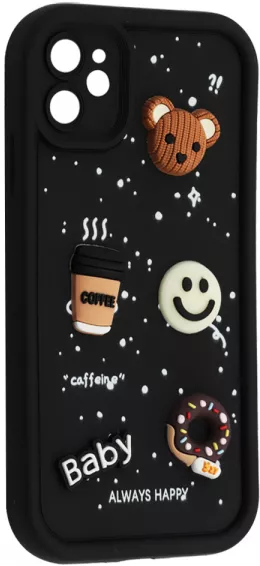 Чехол Pretty Things Case для Apple iPhone 11 Black / Donut - фото 1