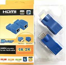 Удлинитель HDMI кабеля по витой паре Atcom HDMI-Ethernet (2 шт) Blue (14369)