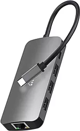Мультипортовый USB Type-C хаб Media-Tech 8-in-1 black (MT5044)