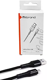Кабель USB Mibrand MI-32 Nylon 10W 2A 2M micro USB Cable Black - миниатюра 3