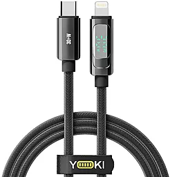 Кабель Yoki YK-DI88 DISPLAY USB Type-C - Lightning 30w 3a 1.2м PD сable Black
