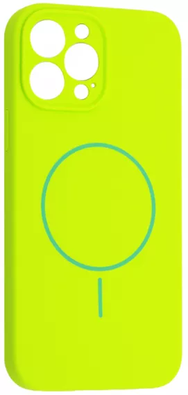 Чехол Silicone Case Full Camera Fine Ring MagSafe для Apple iPhone 14 Pro  Party Green - фото 1