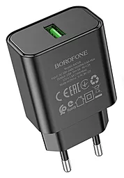 Мережевий зарядний пристрій Borofone BA72A Spring 18W QC3.0 USB-A Black