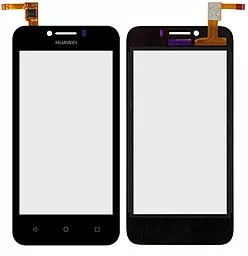 Сенсор (тачскрин) Huawei Ascend Y560 (отверстие под камеру слева, шлейф изогнутый) Black