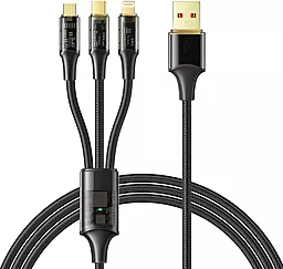 Кабель USB McDodo CA-3330 65W 6A 1.2M 3-in-1 USB to micro/Lightning/Type-C cable black