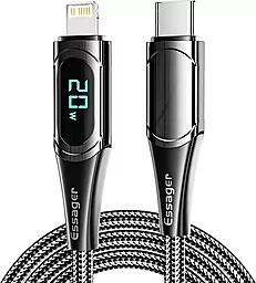 Кабель Essager LED Digital Display USB Type-C - Lightning 20w 3a 2м PD сable Black (EXCTL-YDA01) - фото Кабель Essager LED Digital Display USB Type-C - Lightning 20w 3a 2м PD сable Black (EXCTL-YDA01)