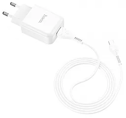 Сетевое зарядное устройство Hoco N2 2.1a home charger + Lightning cable white - миниатюра 3 Сетевое зарядное устройство Hoco N2 2.1a home charger + Lightning cable white - миниатюра 3