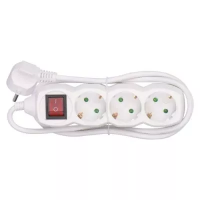 Мережевий фільтр (подовжувач) Emos 2300w 16a 3 розетки 3м з вимикачем білий (H05VV-F3G) - фото 2