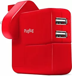 Мережевий зарядний пристрій Twelvesouth PlugBug World White/Red (2.1 A) (TWS-12-1211)