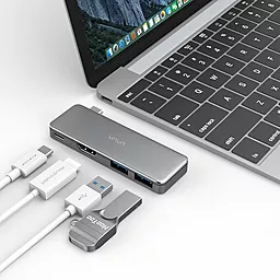 Мультипортовый USB Type-C хаб Vava USB Type-C to HDMI/2xUSB 3.0/USB-C Space Gray (VA-UC003) - миниатюра 3