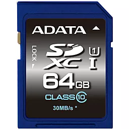 Карта памяти ADATA SDXC 64GB Premier Class 10 UHS-I U1 (ASDX64GUICL10-R) - фото Карта памяти ADATA SDXC 64GB Premier Class 10 UHS-I U1 (ASDX64GUICL10-R)