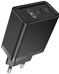 Сетевое зарядное устройство с быстрой зарядкой Vention 20w PD/QC4.0 USB-C/USB-A ports charger black (FBBB0-EU)