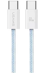 Кабель PD USB Usams U86 60w 5a 1.2m USB Type-C - Type-C cable blue (US-SJ656)