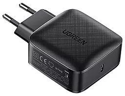 Сетевое зарядное устройство с быстрой зарядкой Ugreen CD217 GaN PD QC4.0 Fast Charger 65W 3A Black (70817) - миниатюра 2
