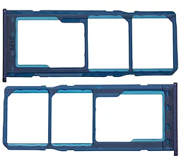 Держатель (лоток) Сим карты Samsung Galaxy M10 M105 / Galaxy M20 M205 и карты памяти Dual SIM Ocean Blue