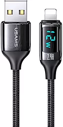 Кабель Usams SJ543 U78 Digital Display USB-A - Lightning 12w 2.4a 1.2м cable Black - фото Кабель Usams SJ543 U78 Digital Display USB-A - Lightning 12w 2.4a 1.2м cable Black