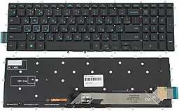 Клавиатура для ноутбука Dell Inspiron 7566, 7567 с подсветкой клавиш BLUE, без рамки Original Black