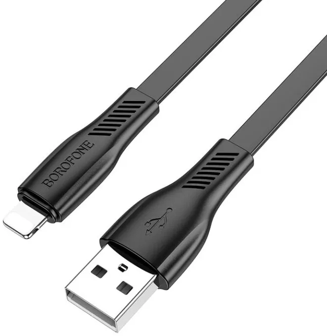 Кабель Borofone BX85 Auspicious USB-A - Lightning 12w 2.4a 1м cable Black - фото 2