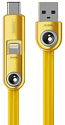 Кабель USB Remax Cutie 3-in-1 USB Type-C/Lightning/micro USB Cable Yellow (RC-073th)
