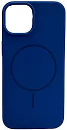 Чехол Silicone Case Full Fine Ring MagSafe для Apple iPhone 15 Porcelain Blue - фото Чехол Silicone Case Full Fine Ring MagSafe для Apple iPhone 15 Porcelain Blue