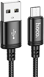 Кабель Hoco X91 USB-A - micro USB 12w 2.4a 3м cable Black - фото Кабель Hoco X91 USB-A - micro USB 12w 2.4a 3м cable Black