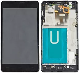Дисплей LG Optimus G (E975) с тачскрином и рамкой, оригинал, Black