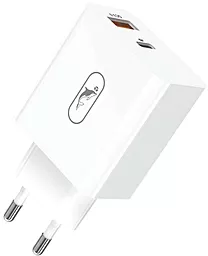 Мережевий зарядний пристрій SkyDolphin SC02 48w PD/QC USB-C/USB-A ports fast charger white (MZP-000185)