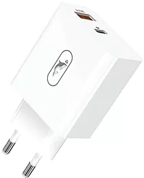 Сетевое зарядное устройство SkyDolphin SC02 48w PD/QC USB-C/USB-A ports fast charger white (MZP-000185) - фото Сетевое зарядное устройство SkyDolphin SC02 48w PD/QC USB-C/USB-A ports fast charger white (MZP-000185)