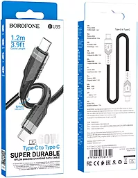 Кабель Borofone BU35 USB Type-C - Type-C 60w 3a 1.2м PD cable Black - миниатюра 7 Кабель Borofone BU35 USB Type-C - Type-C 60w 3a 1.2м PD cable Black - миниатюра 7
