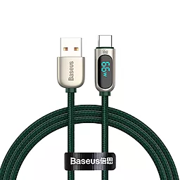 USB Кабель Baseus Display Fast Charging 66W 6A Data USB Type-C Cable  Green (CASX020006)