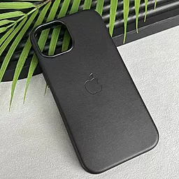 Чехол Leather Case with MagSafe для iPhone 15 Pro Black - миниатюра 3 Чехол Leather Case with MagSafe для iPhone 15 Pro Black - миниатюра 3