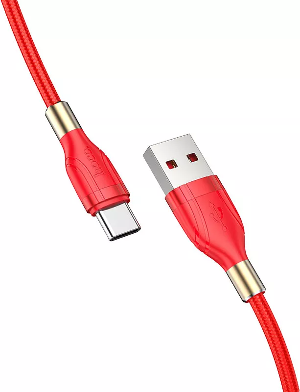 Кабель Hoco U92 Gold Collar USB-A - Type-C 15w 3a 1.2м cable Red - фото 2