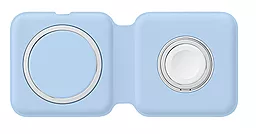 Беспроводное (индукционное) зарядное устройство быстрой QI зарядки ColorWay Duo Charger 15W for iPhone Blue (CW-CHW32Q-BL)