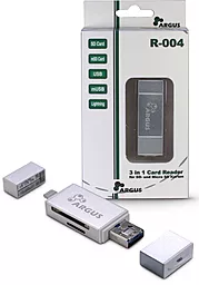 Кардридер Argus USB2.0, Micro-USB/Lightning, TF, SD (R-004) - миниатюра 2