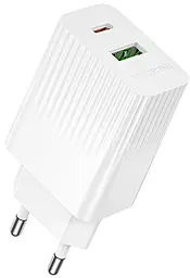 Сетевое зарядное устройство Borofone BAS76A 30w PD USB-C/USB-A ports charger white - фото Сетевое зарядное устройство Borofone BAS76A 30w PD USB-C/USB-A ports charger white