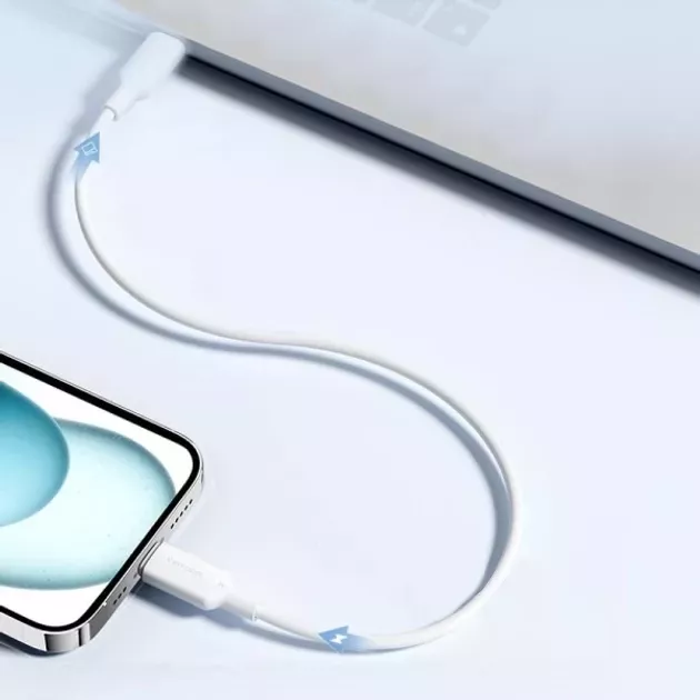 Кабель Vention USB Type-C - Type-C 60w 3a 2м PD cable White (TRCWH) - фото 3