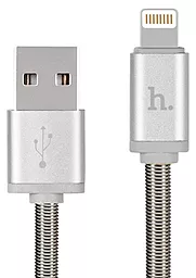 USB Кабель Hoco U5 Full-Metal Lightning Cable 1.2M 2.4A Silver