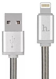 Кабель Hoco U5 Full-Metal USB-A - Lightning 12w 2.4a 1.2м cable Silver - фото Кабель Hoco U5 Full-Metal USB-A - Lightning 12w 2.4a 1.2м cable Silver