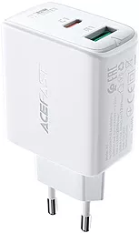Сетевое зарядное устройство AceFast A5 32w PD USB-C/USB-A ports charger white - миниатюра 2